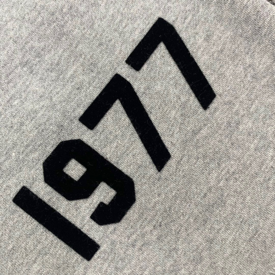 Cream Cotton Numeral Print Drawstring - Men's