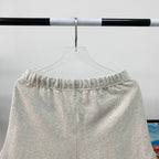 Cream Cotton Numeral Print Drawstring - Men's