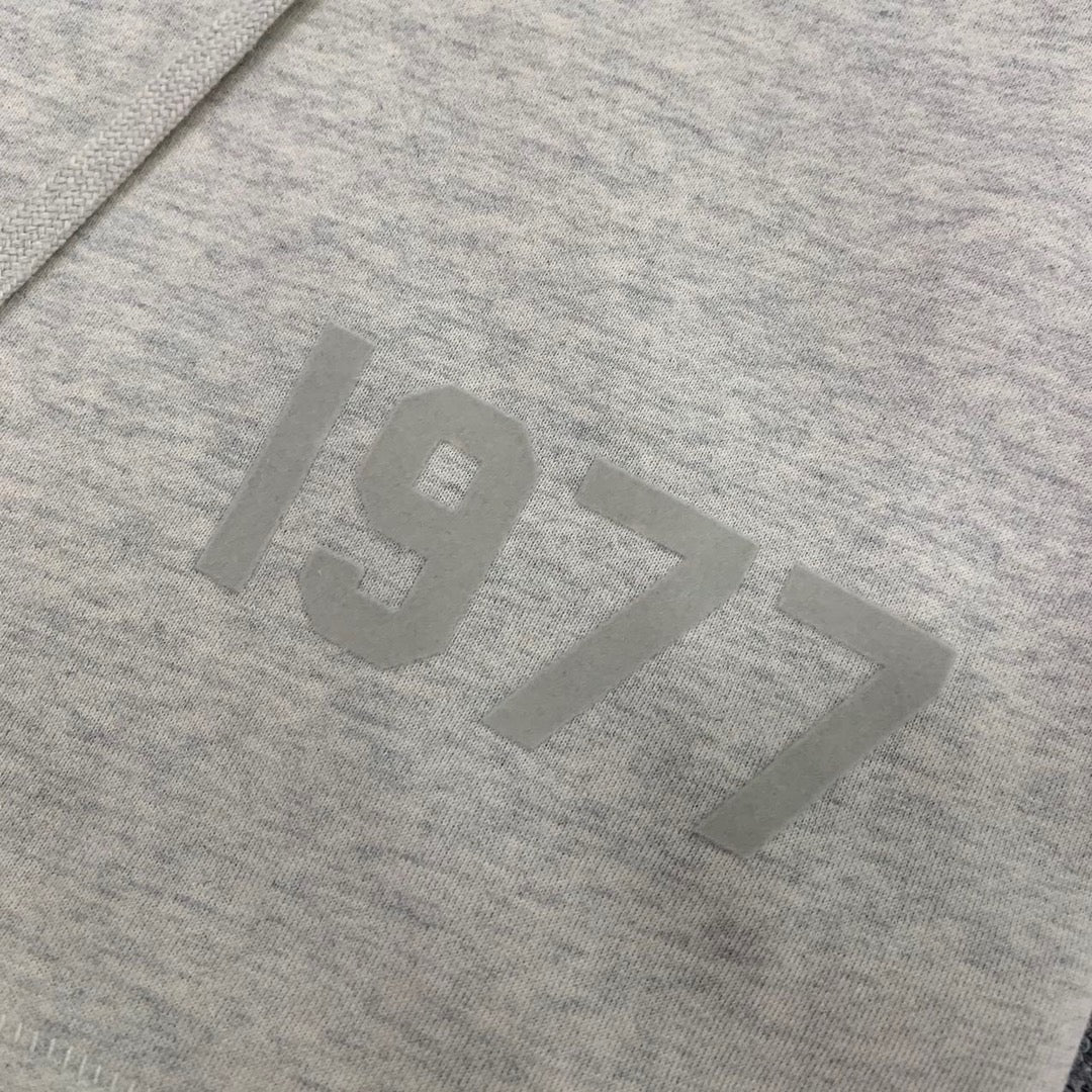 Cream Cotton Numeral Print Drawstring - Men's
