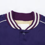 College-Jacke für Herren – Lila Wolle mit Ärmeln in Kontrastfarbe