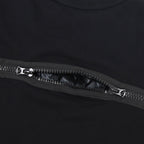 Black Cotton Leather Sleeve Bomber - Men's