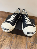 Schwarze Canvas-Low-Top-Sneaker mit Zehenkappe – Herren
