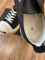 Schwarze Canvas-Low-Top-Sneaker mit Zehenkappe – Herren