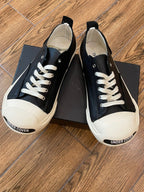 Schwarze Canvas-Low-Top-Sneaker mit Zehenkappe – Herren