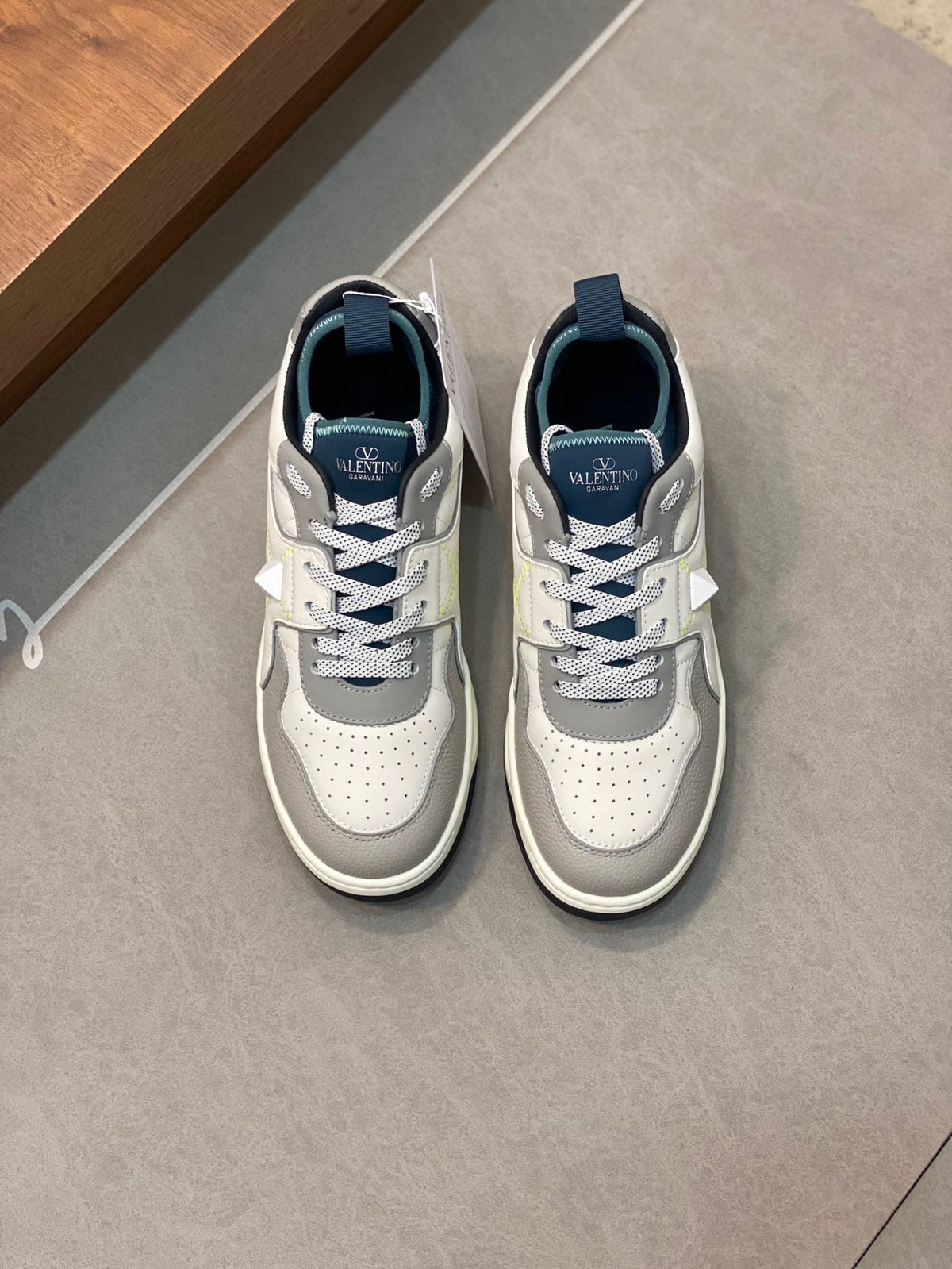 Cream Leather Colourblock Runner - Men's