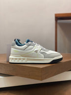 Cream Leather Colourblock Runner - Men's
