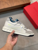 Cream Leather Colourblock Runner - Men's