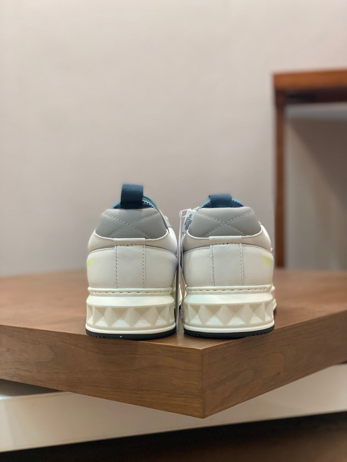 Cream Leather Colourblock Runner - Men's