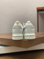 Cream Leather Colourblock Runner - Men's