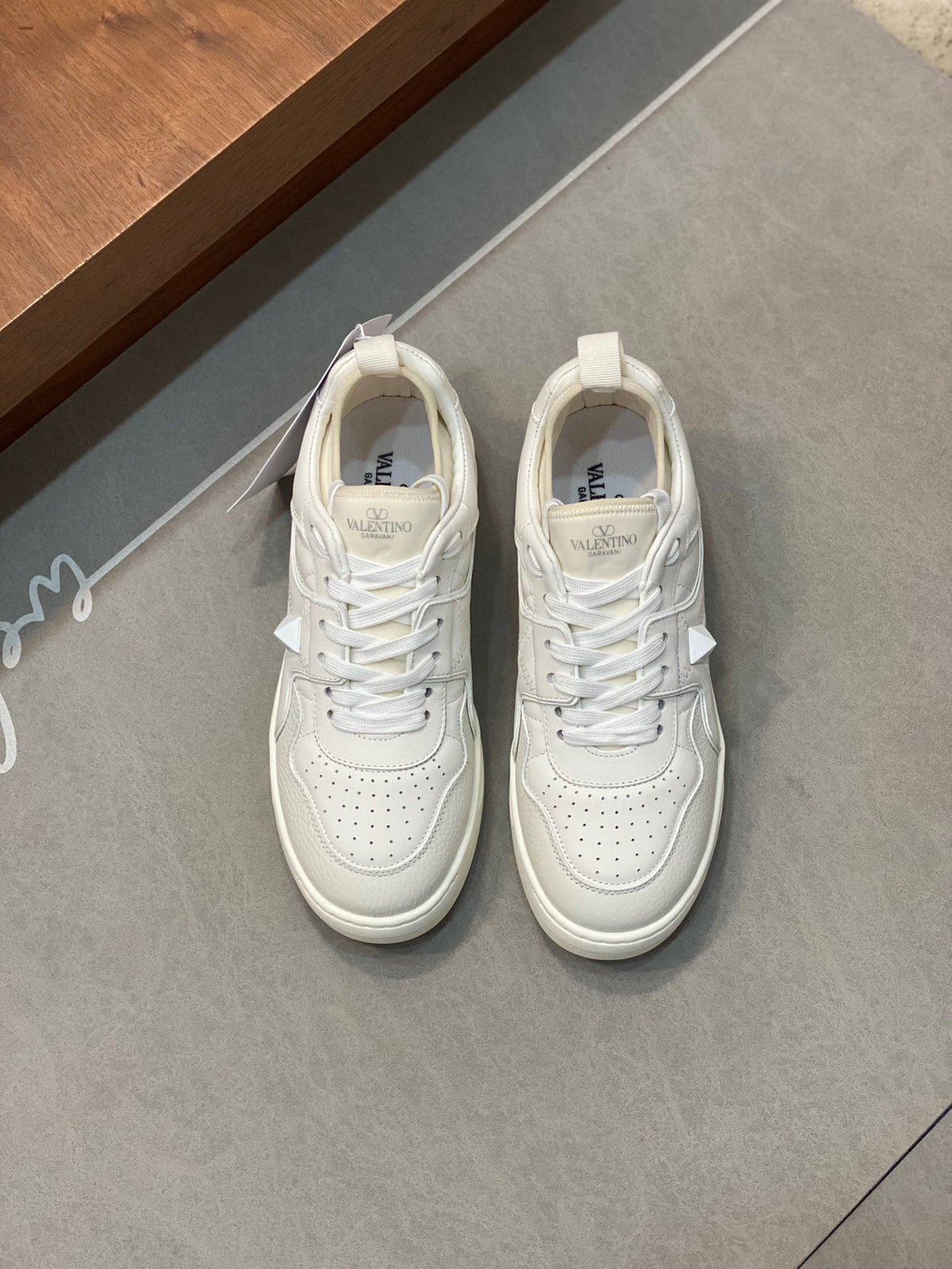 Cream Leather Colourblock Runner - Men's