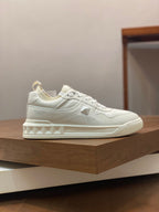 Cream Leather Colourblock Runner - Men's
