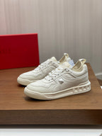 Cream Leather Colourblock Runner - Men's