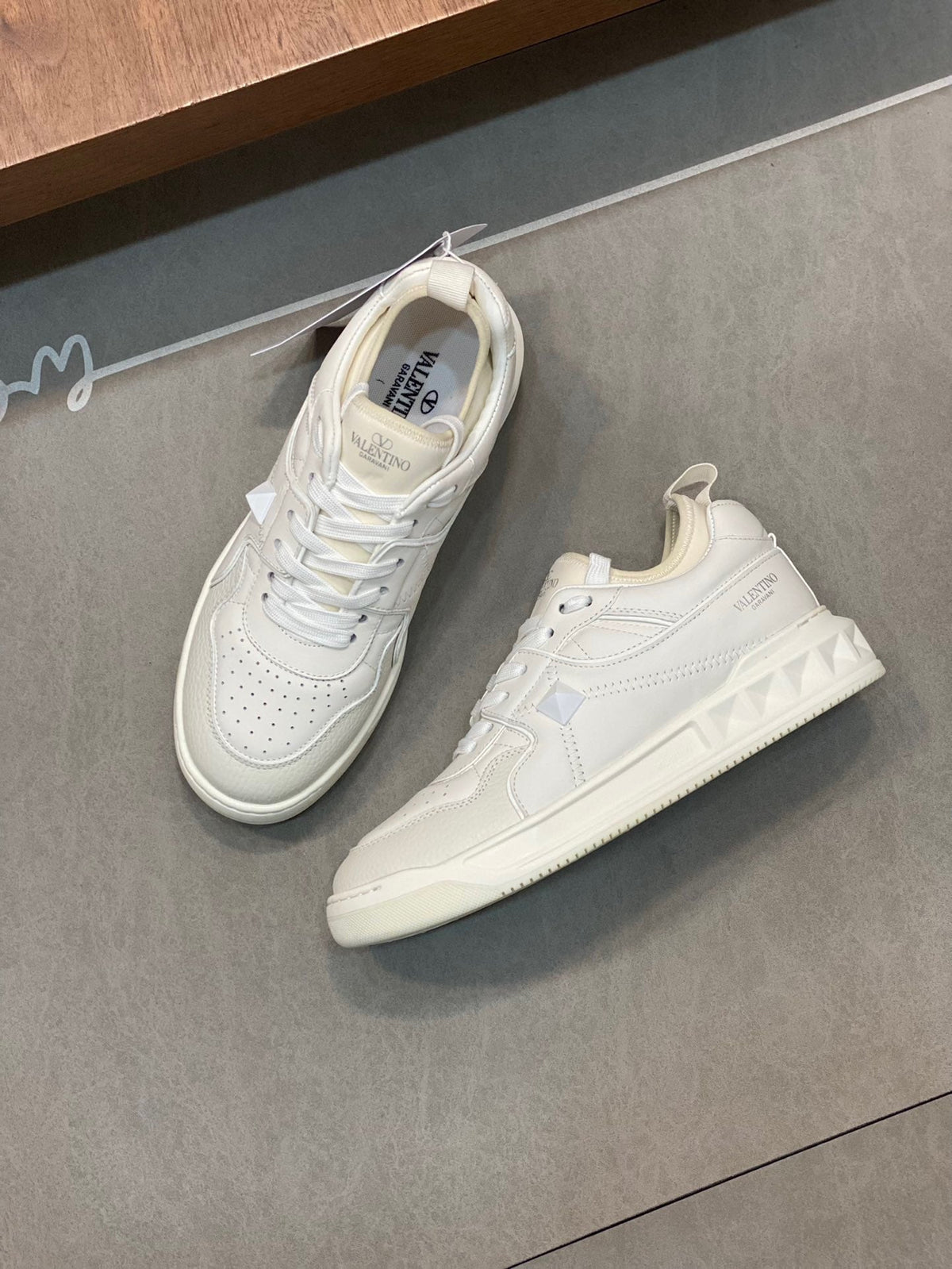 Cream Leather Colourblock Runner - Men's