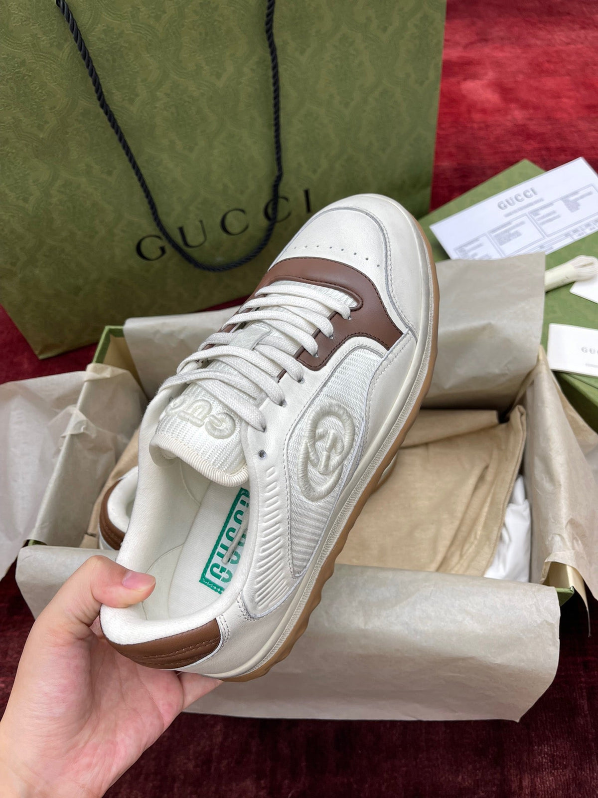 White Leather Logo Low-Top - Men's