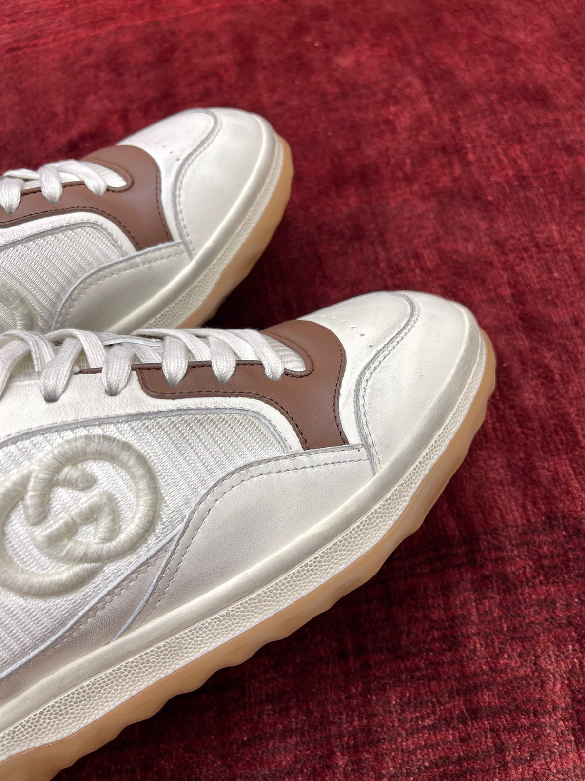 White Leather Logo Low-Top - Men's