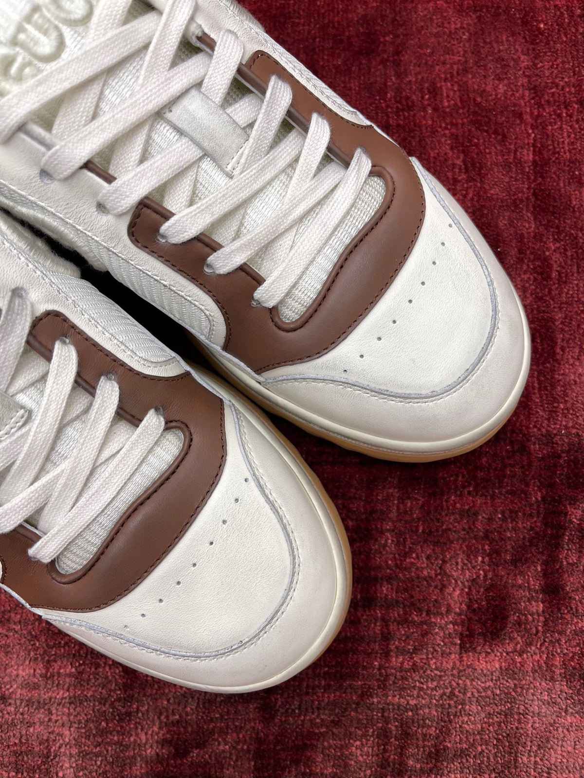 White Leather Logo Low-Top - Men's