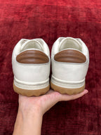 White Leather Logo Low-Top - Men's