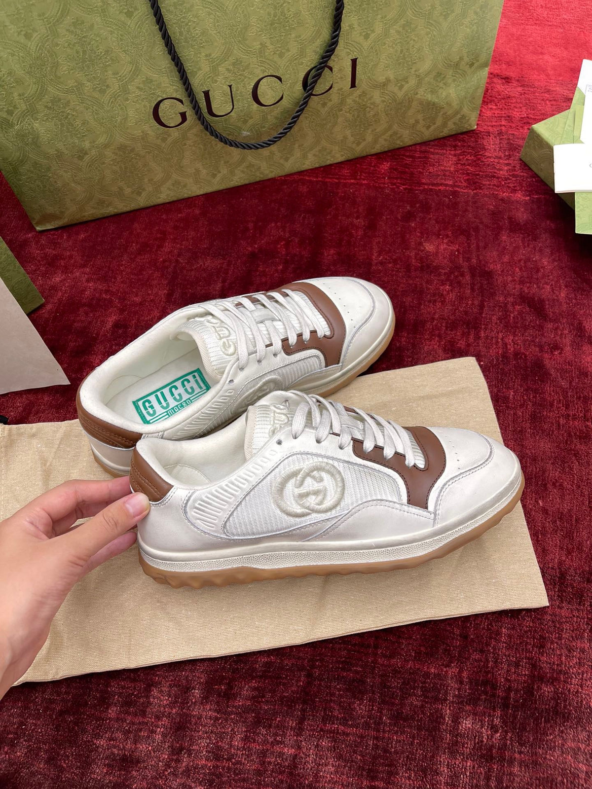 White Leather Logo Low-Top - Men's