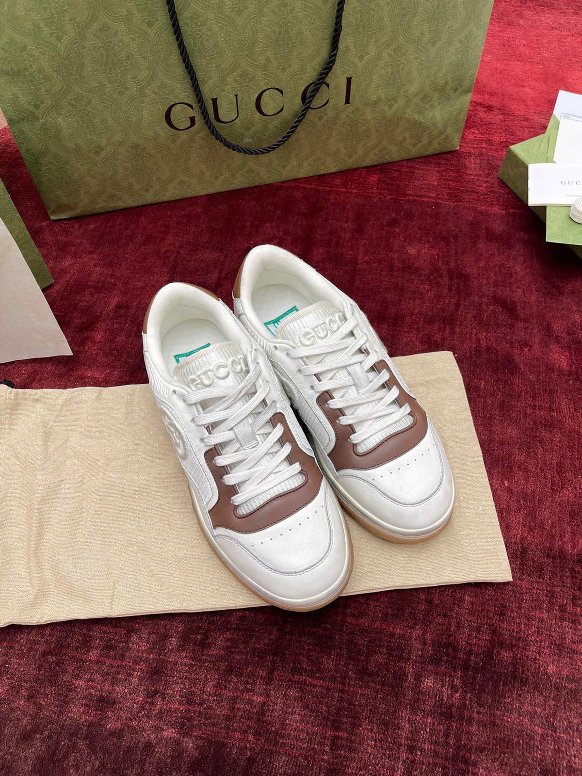 White Leather Logo Low-Top - Men's