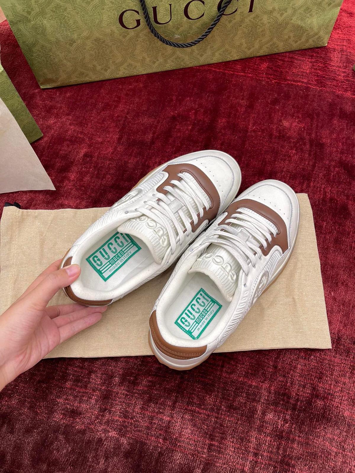 White Leather Logo Low-Top - Men's