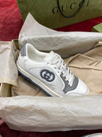 White Leather Logo Low-Top - Men's
