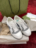 White Leather Logo Low-Top - Men's