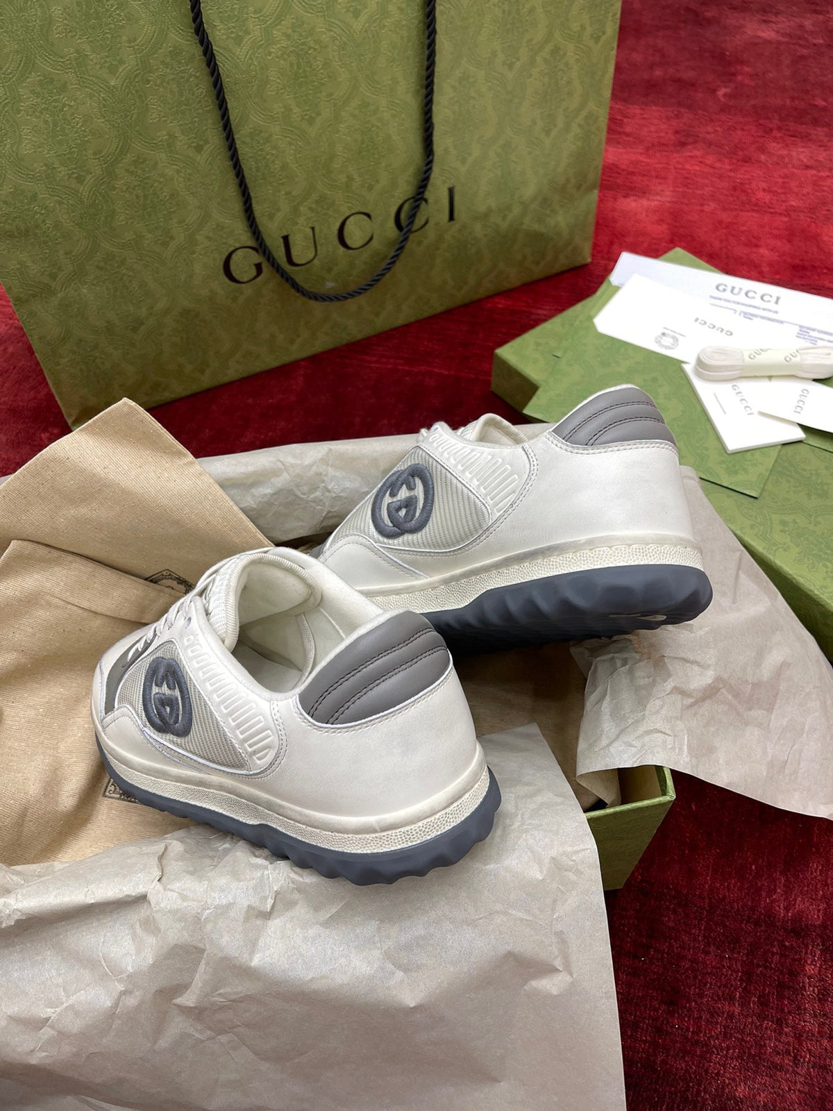 White Leather Logo Low-Top - Men's