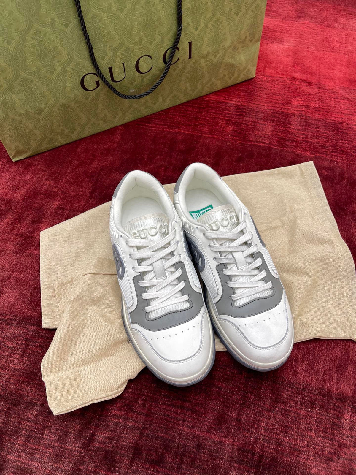 White Leather Logo Low-Top - Men's