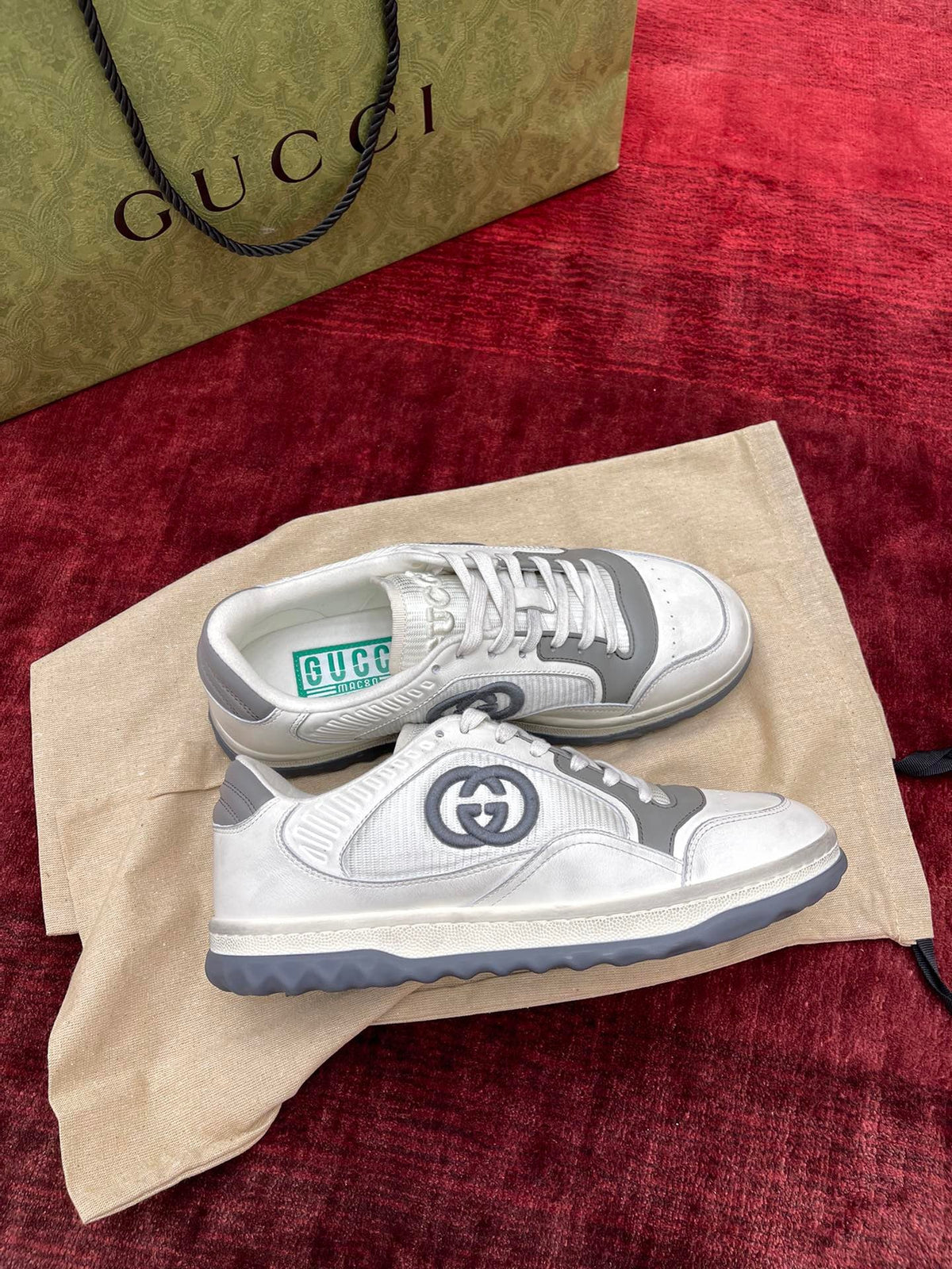 White Leather Logo Low-Top - Men's