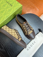 Beige Canvas Monogram Low-Top - Men's