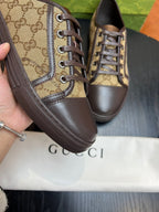 Beige Canvas Monogram Low-Top - Men's
