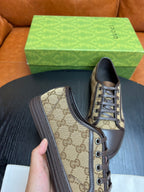 Beige Canvas Monogram Low-Top - Men's