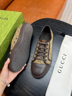 Beige Canvas Monogram Low-Top - Men's