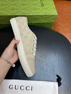 Beige Canvas Monogram Low-Top - Men's