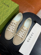 Beige Canvas Monogram Low-Top - Men's