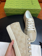 Beige Canvas Monogram Low-Top - Men's