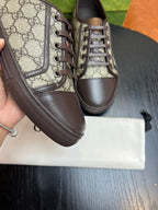 Beige Canvas Monogram Low-Top - Men's