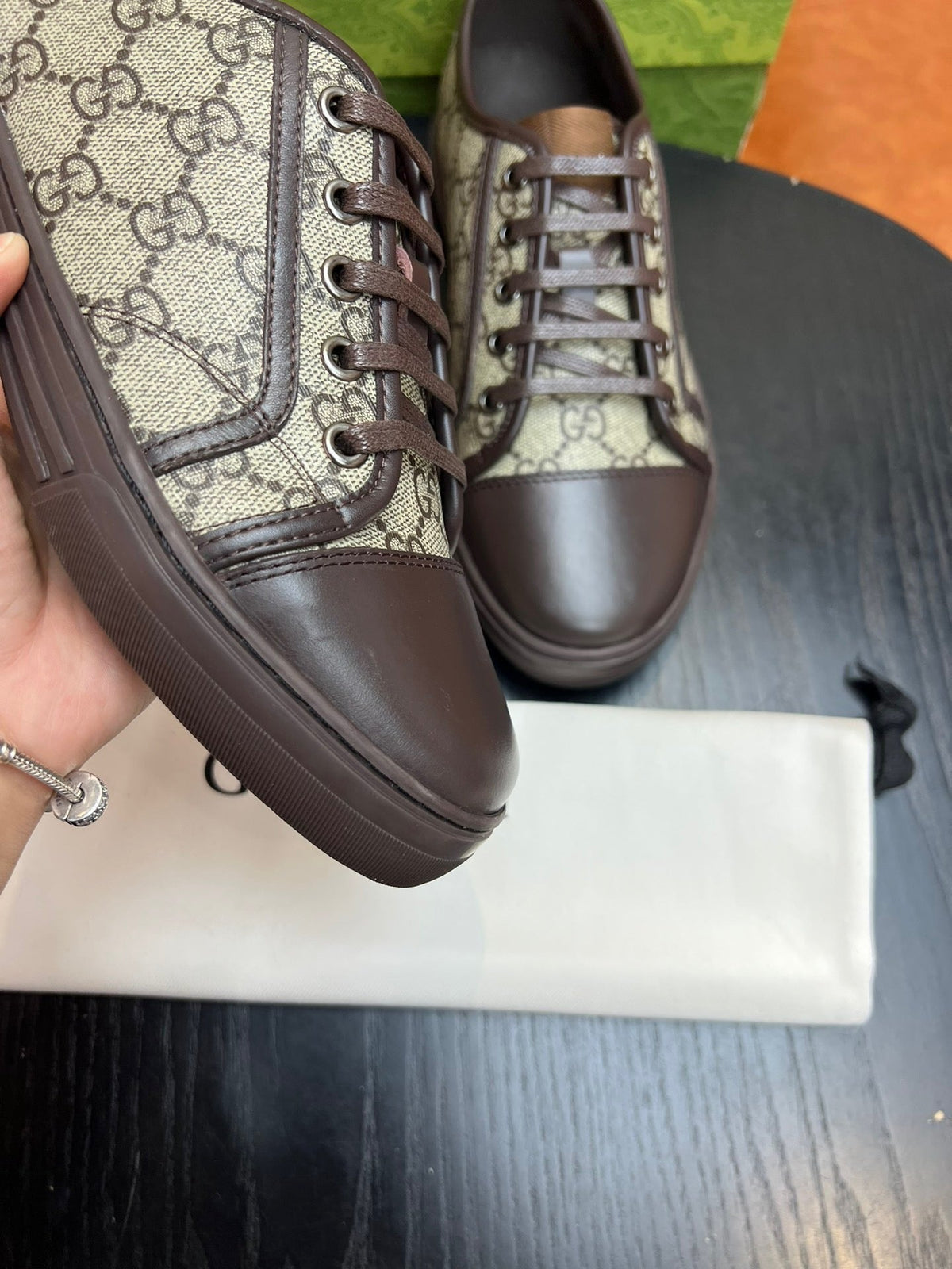 Beige Canvas Monogram Low-Top - Men's