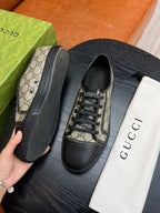 Beige Canvas Monogram Low-Top - Men's
