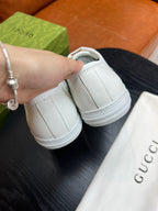 Brown Leather Plain Low-Top - Men's