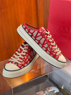 Roter Canvas-Monogramm-Rückenfrei – Herren