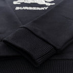 Schwarzes besticktes Rundhalsshirt aus Baumwolle – Herren