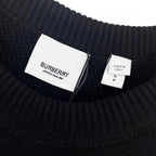 Schwarzes besticktes Rundhalsshirt aus Baumwolle – Herren
