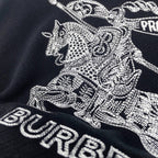 Schwarzes besticktes Rundhalsshirt aus Baumwolle – Herren