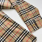 Beiges Baumwoll-Langarmshirt mit klassischem Karomuster – Herren