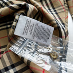 Beiges Baumwoll-Langarmshirt mit klassischem Karomuster – Herren