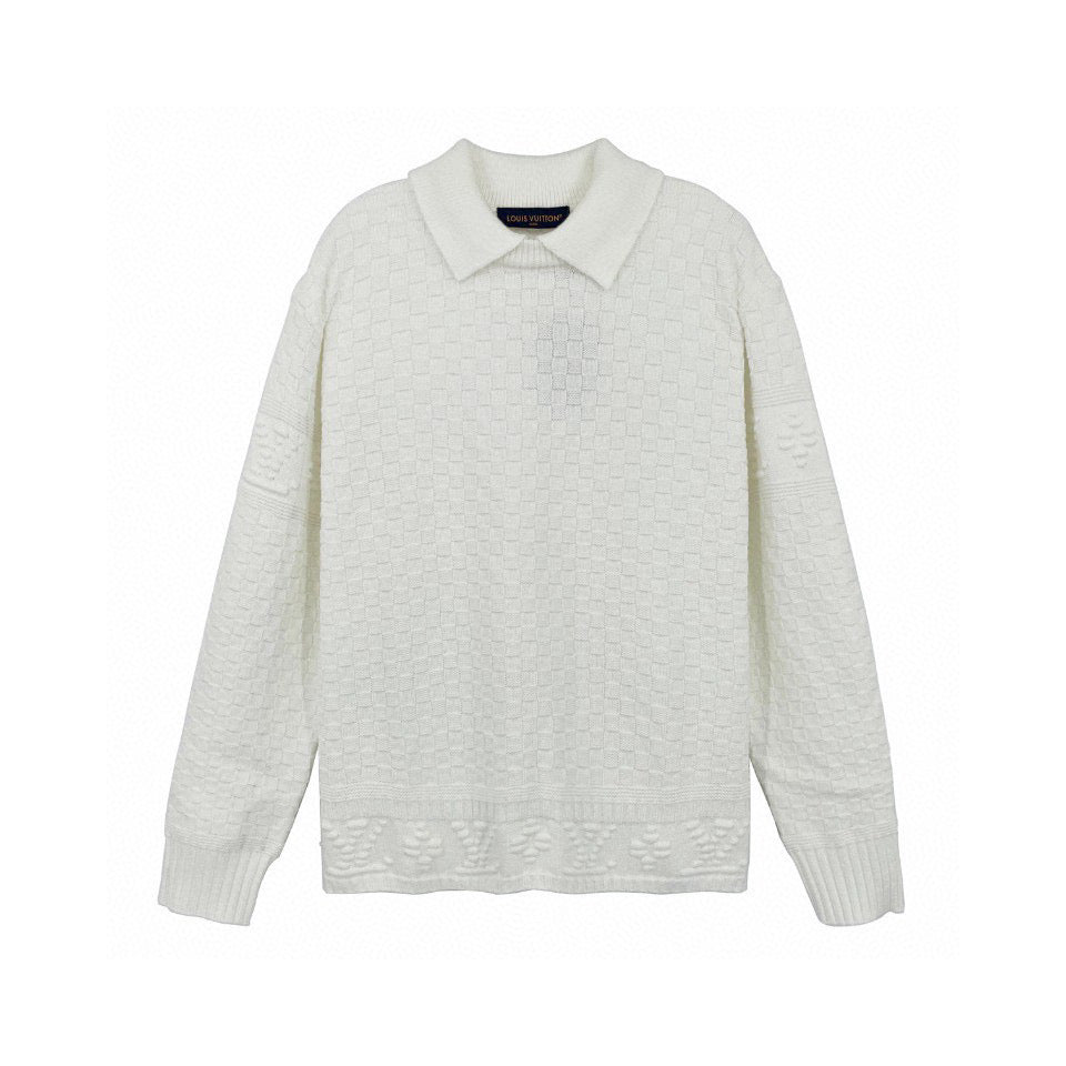 Schwarzes Langarmshirt mit Stricktextur – Herren