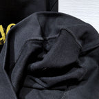 Black Cotton Gold Logo Pullover - Men's