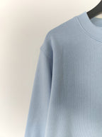 Blue Cotton Logo Crewneck - Men's