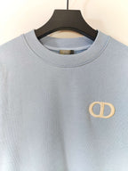 Blue Cotton Logo Crewneck - Men's